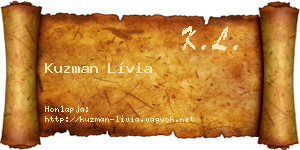 Kuzman Lívia névjegykártya