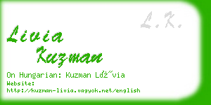 livia kuzman business card